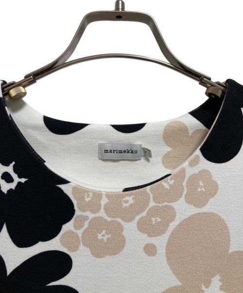 marimekko（マリメッコ）marimekko (マリメッコ) カットソーワンピース ホワイト×ブラック サイズ:Mの古着・服飾アイテム