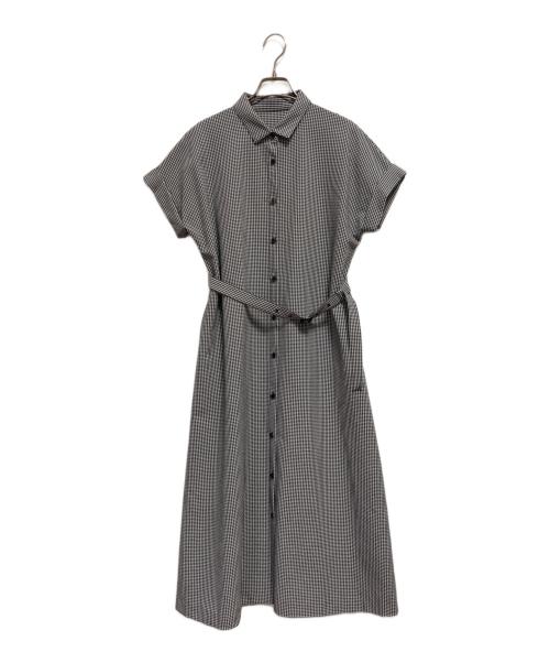 MACKINTOSH PHILOSOPHY（マッキントッシュ フィロソフィー）MACKINTOSH PHILOSOPHY (マッキントッシュ フィロソフィー) シアサッカーシャツワンピース ホワイト×ブラック サイズ:38の古着・服飾アイテム