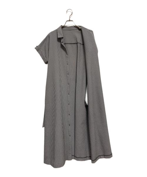 MACKINTOSH PHILOSOPHY（マッキントッシュ フィロソフィー）MACKINTOSH PHILOSOPHY (マッキントッシュ フィロソフィー) シアサッカーシャツワンピース ホワイト×ブラック サイズ:38の古着・服飾アイテム