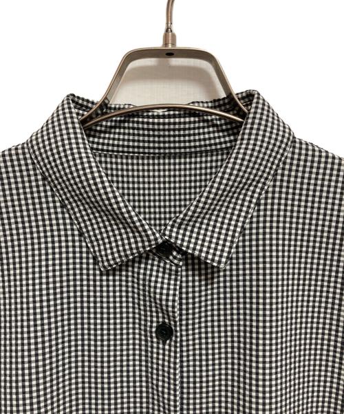 MACKINTOSH PHILOSOPHY（マッキントッシュ フィロソフィー）MACKINTOSH PHILOSOPHY (マッキントッシュ フィロソフィー) シアサッカーシャツワンピース ホワイト×ブラック サイズ:38の古着・服飾アイテム