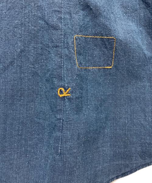 45R（フォーティファイブ・アール）45R (フォーティファイブ・アール) 藍インドカディのレースフリルブラウス インディゴ サイズ:-の古着・服飾アイテム