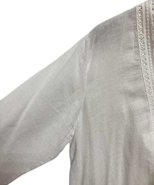 45R（フォーティファイブ・アール）45R (フォーティファイブ・アール) カットワークレース切り替えブラウス ホワイト サイズ:2の古着・服飾アイテム