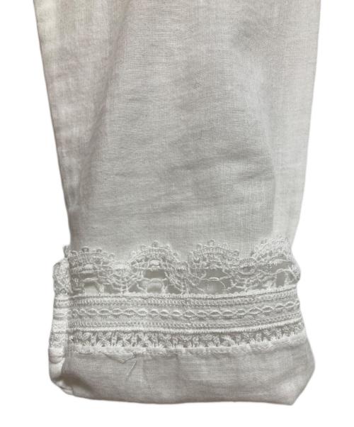 45R（フォーティファイブ・アール）45R (フォーティファイブ・アール) カットワークレース切り替えブラウス ホワイト サイズ:2の古着・服飾アイテム