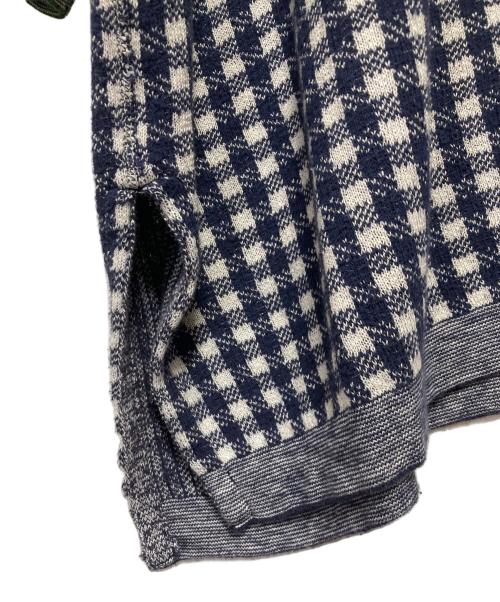 SDL 45R（フォーティーファイブアール）SDL 45R (フォーティーファイブアール) ギンガムジャカードのビッグスリットTシャツ ネイビー サイズ:-の古着・服飾アイテム