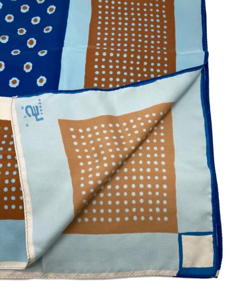 45rpm（45アールピーエム）45rpm (45アールピーエム) 大判ストール ブルーの古着・服飾アイテム