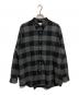 uniform experiment（ユニフォームエクスペリメント）の古着「BAGGY LOGO REGULAR COLLAR FLANNEL BLOCKCHECK SHIRT」｜グレー
