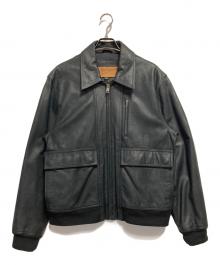Timberland WEATHERGEAR（ティンバーランド ウェザーギア）の古着「カウハイド レザージャケット」｜ブラック