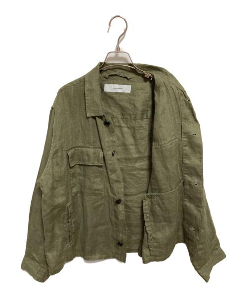 JOURNAL STANDARD（ジャーナルスタンダード）JOURNAL STANDARD (ジャーナルスタンダード) リネンミリタリージャケット グリーン サイズ:-の古着・服飾アイテム