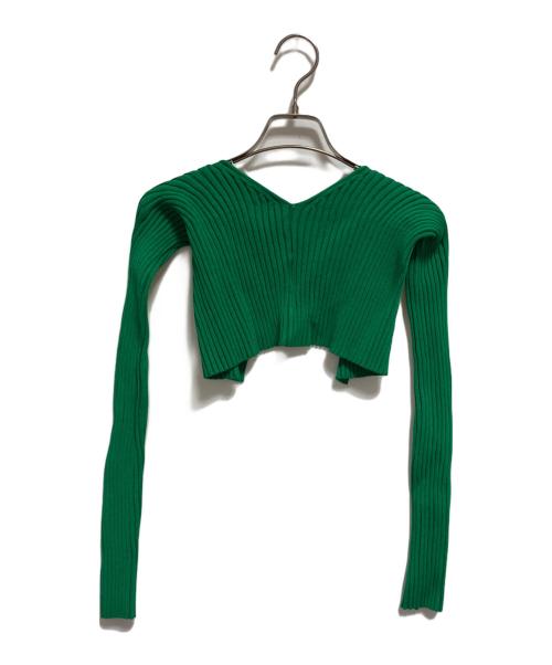 jacquemus（ジャックムス）jacquemus (ジャックムス) リブニットカーディガン グリーン サイズ:36の古着・服飾アイテム