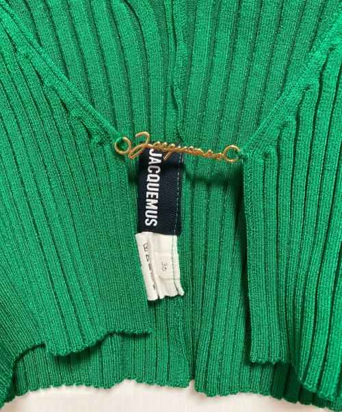 jacquemus（ジャックムス）jacquemus (ジャックムス) リブニットカーディガン グリーン サイズ:36の古着・服飾アイテム