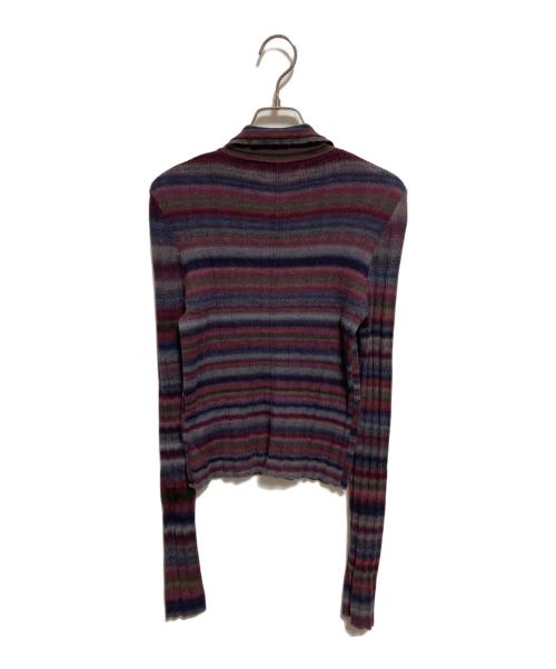 RE/DONE（リダン）RE/DONE (リダン) リブポロカーディガン ボルドー×ネイビー サイズ:Sの古着・服飾アイテム