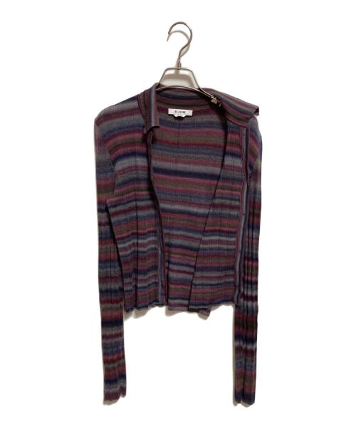 RE/DONE（リダン）RE/DONE (リダン) リブポロカーディガン ボルドー×ネイビー サイズ:Sの古着・服飾アイテム