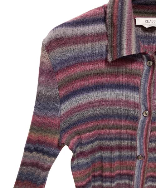 RE/DONE（リダン）RE/DONE (リダン) リブポロカーディガン ボルドー×ネイビー サイズ:Sの古着・服飾アイテム