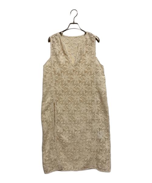 MACPHEE（マカフィー）MACPHEE (マカフィー) ウィンドミルクロシェ ノースリーブワンピース アイボリー サイズ:36の古着・服飾アイテム