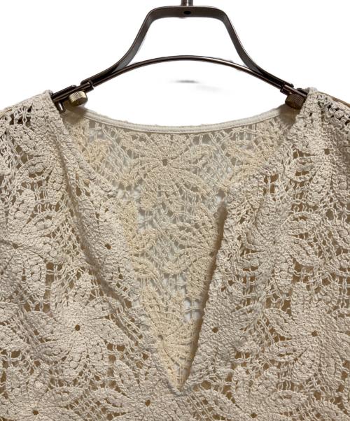 MACPHEE（マカフィー）MACPHEE (マカフィー) ウィンドミルクロシェ ノースリーブワンピース アイボリー サイズ:36の古着・服飾アイテム
