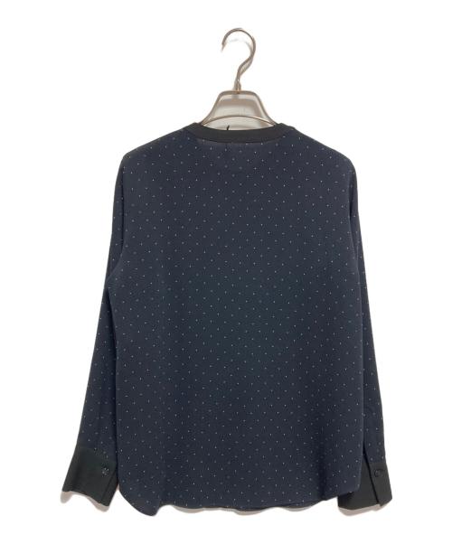 BEIGE（ベイジ）BEIGE (ベイジ) MAKALU フリルドットブラウス ネイビー サイズ:4の古着・服飾アイテム