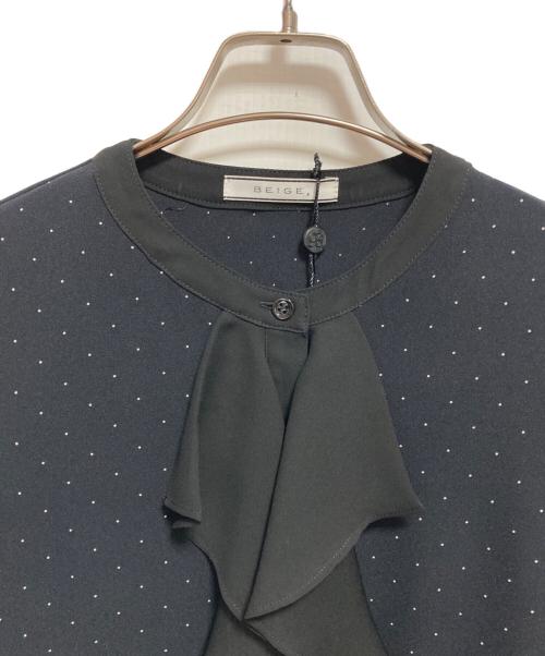 BEIGE（ベイジ）BEIGE (ベイジ) MAKALU フリルドットブラウス ネイビー サイズ:4の古着・服飾アイテム