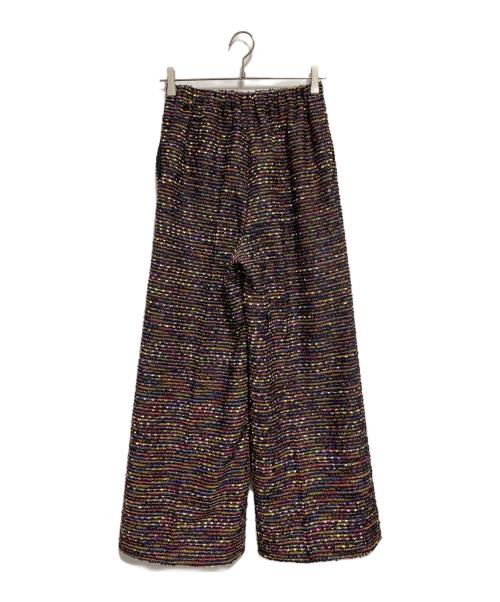 BALLSEY（ボールジィ）BALLSEY (ボールジィ) フリンジヤーンツイード ワイドパンツ ブラック サイズ:34の古着・服飾アイテム