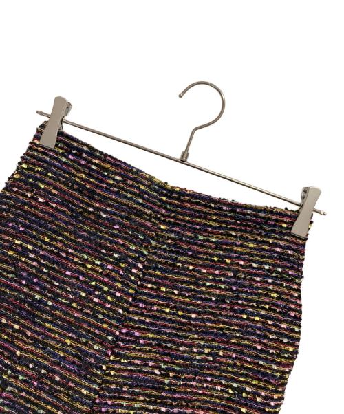 BALLSEY（ボールジィ）BALLSEY (ボールジィ) フリンジヤーンツイード ワイドパンツ ブラック サイズ:34の古着・服飾アイテム