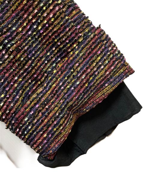 BALLSEY（ボールジィ）BALLSEY (ボールジィ) フリンジヤーンツイード ワイドパンツ ブラック サイズ:34の古着・服飾アイテム