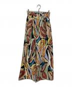 BALLSEYボールジィ）の古着「ハンドペイントプリント タックセミワイドパンツ」｜ベージュ