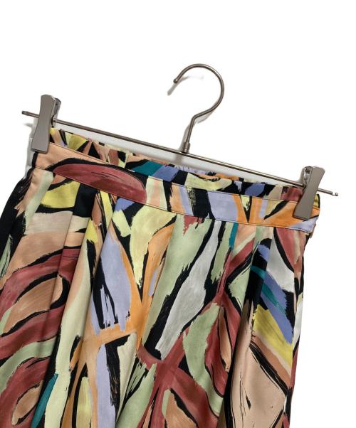 BALLSEY（ボールジィ）BALLSEY (ボールジィ) ハンドペイントプリント タックセミワイドパンツ ベージュ サイズ:34の古着・服飾アイテム