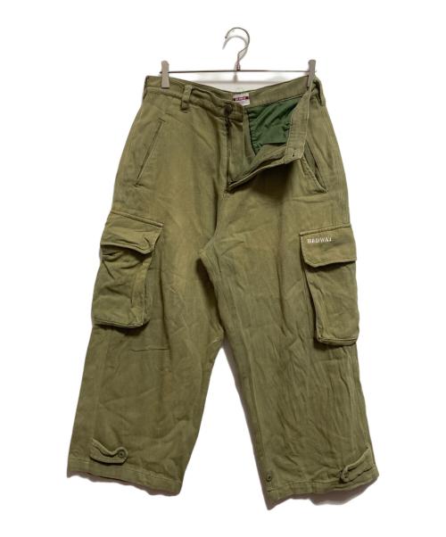 BADWAY（バッドウェイ）BADWAY (バッドウェイ) M-47 color cargo pants グリーン サイズ:Lの古着・服飾アイテム