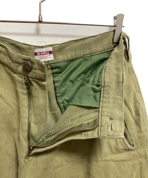BADWAY（バッドウェイ）BADWAY (バッドウェイ) M-47 color cargo pants グリーン サイズ:Lの古着・服飾アイテム