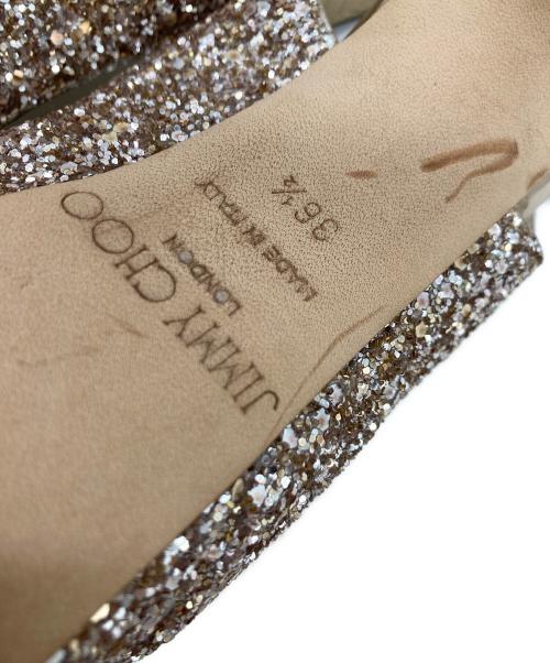 JIMMY CHOO（ジミーチュウ）JIMMY CHOO (ジミーチュウ) オープントゥーサンダル ゴールド サイズ:36 1/2の古着・服飾アイテム