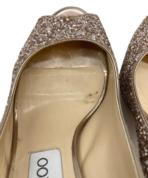 JIMMY CHOO（ジミーチュウ）JIMMY CHOO (ジミーチュウ) オープントゥーサンダル ゴールド サイズ:36 1/2の古着・服飾アイテム