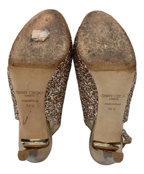 JIMMY CHOO（ジミーチュウ）JIMMY CHOO (ジミーチュウ) オープントゥーサンダル ゴールド サイズ:36 1/2の古着・服飾アイテム