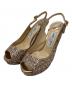JIMMY CHOO（ジミーチュウ）の古着「オープントゥーサンダル」｜ゴールド