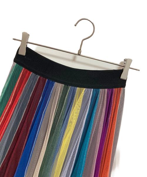 manana（マニャーナ）manana (マニャーナ) ボリュームストライプチュールスカート マルチカラー サイズ:FREEの古着・服飾アイテム