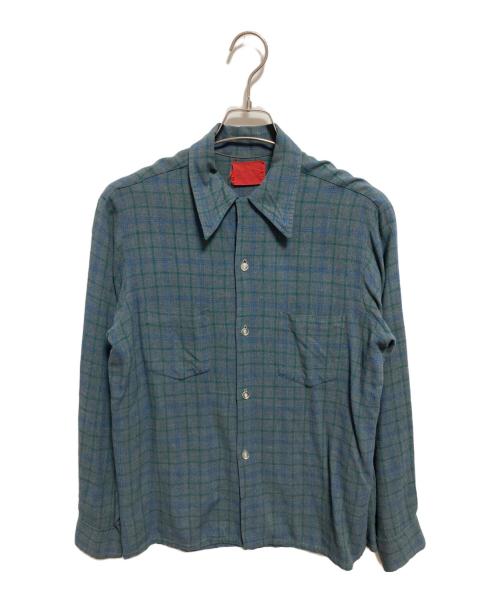 USED（ユーズド）USED (ユーズド) レーヨンオープンカラーシャツ グリーン サイズ:-の古着・服飾アイテム