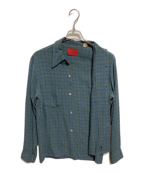 USED（ユーズド）USED (ユーズド) レーヨンオープンカラーシャツ グリーン サイズ:-の古着・服飾アイテム