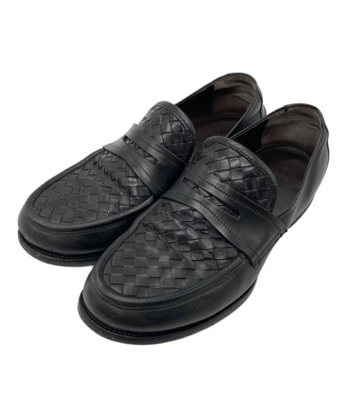 BOTTEGA VENETA（ボッテガベネタ）BOTTEGA VENETA (ボッテガベネタ) イントレチャートローファー ブラック サイズ: 41 1/2の古着・服飾アイテム