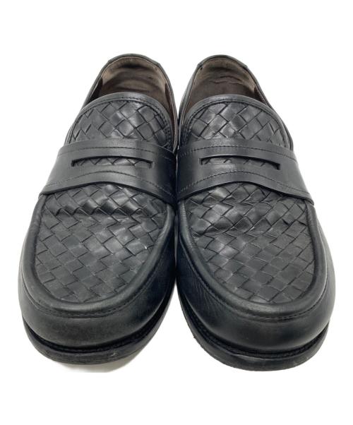 BOTTEGA VENETA（ボッテガベネタ）BOTTEGA VENETA (ボッテガベネタ) イントレチャートローファー ブラック サイズ: 41 1/2の古着・服飾アイテム