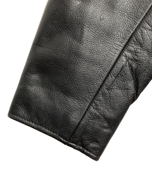 GENUINE LEATHER（ジェニュインレザー）GENUINE LEATHER (ジェニュインレザー) ダブルライダースジャケット ブラック サイズ:38の古着・服飾アイテム