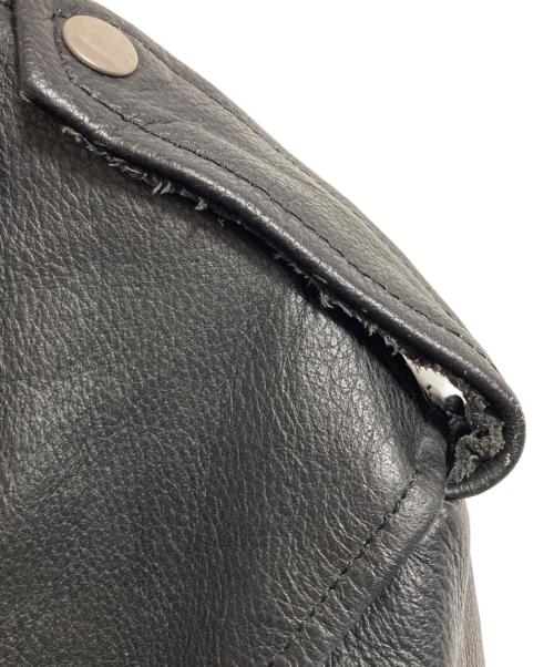 GENUINE LEATHER（ジェニュインレザー）GENUINE LEATHER (ジェニュインレザー) ダブルライダースジャケット ブラック サイズ:38の古着・服飾アイテム