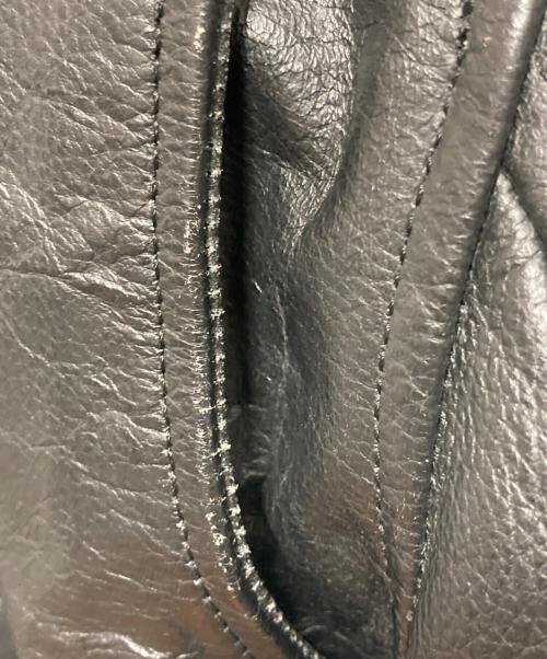 GENUINE LEATHER（ジェニュインレザー）GENUINE LEATHER (ジェニュインレザー) ダブルライダースジャケット ブラック サイズ:38の古着・服飾アイテム