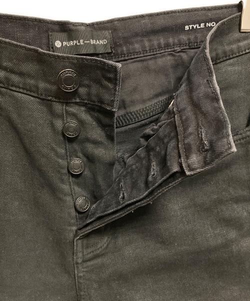 PURPLE-BRAND（パープル ブランド）PURPLE-BRAND (パープル ブランド) 加工スキニーデニムパンツ ブラック サイズ: 78.5cm (W31)の古着・服飾アイテム
