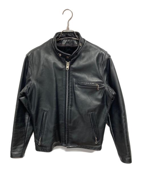 Schott（ショット）Schott (ショット) 641 ライナー付き スタンドカラーシングルライダースジャケット ブラック サイズ:38の古着・服飾アイテム