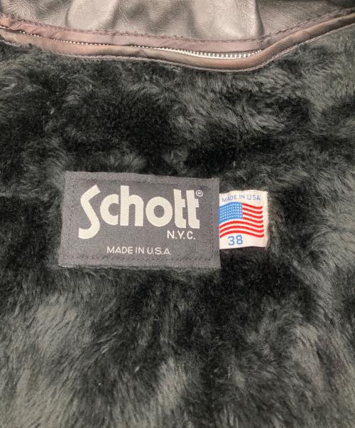 Schott（ショット）Schott (ショット) 641 ライナー付き スタンドカラーシングルライダースジャケット ブラック サイズ:38の古着・服飾アイテム