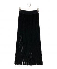 HYKE（ハイク）の古着「ULTRASUEDE NET SKIRT」｜ブラック