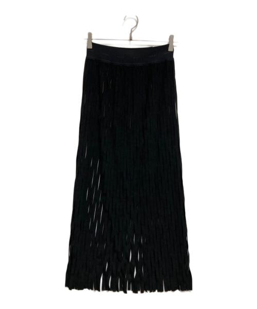HYKE（ハイク）HYKE (ハイク) ULTRASUEDE NET SKIRT ブラック サイズ:1の古着・服飾アイテム