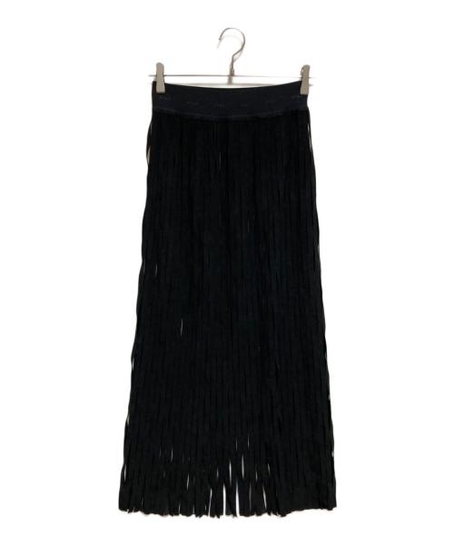 HYKE（ハイク）HYKE (ハイク) ULTRASUEDE NET SKIRT ブラック サイズ:1の古着・服飾アイテム