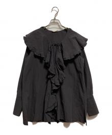 Uhr（ウーア）の古着「Ruffle Frill Shirt」｜ブラウン