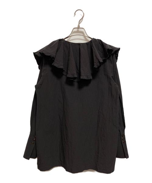 Uhr（ウーア）Uhr (ウーア) Ruffle Frill Shirt ブラウン サイズ:FREEの古着・服飾アイテム