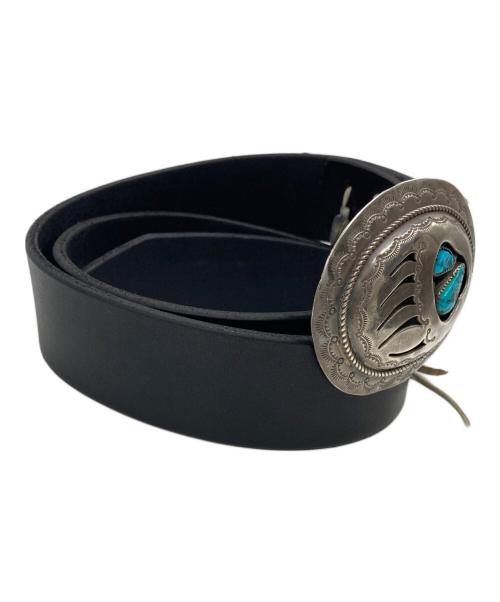 インディアンジュエリー（インディアンジュエリー）インディアンジュエリー (インディアンジュエリー) レザーベルト ブラックの古着・服飾アイテム