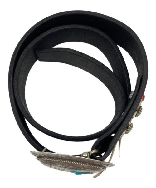 インディアンジュエリー（インディアンジュエリー）インディアンジュエリー (インディアンジュエリー) レザーベルト ブラックの古着・服飾アイテム